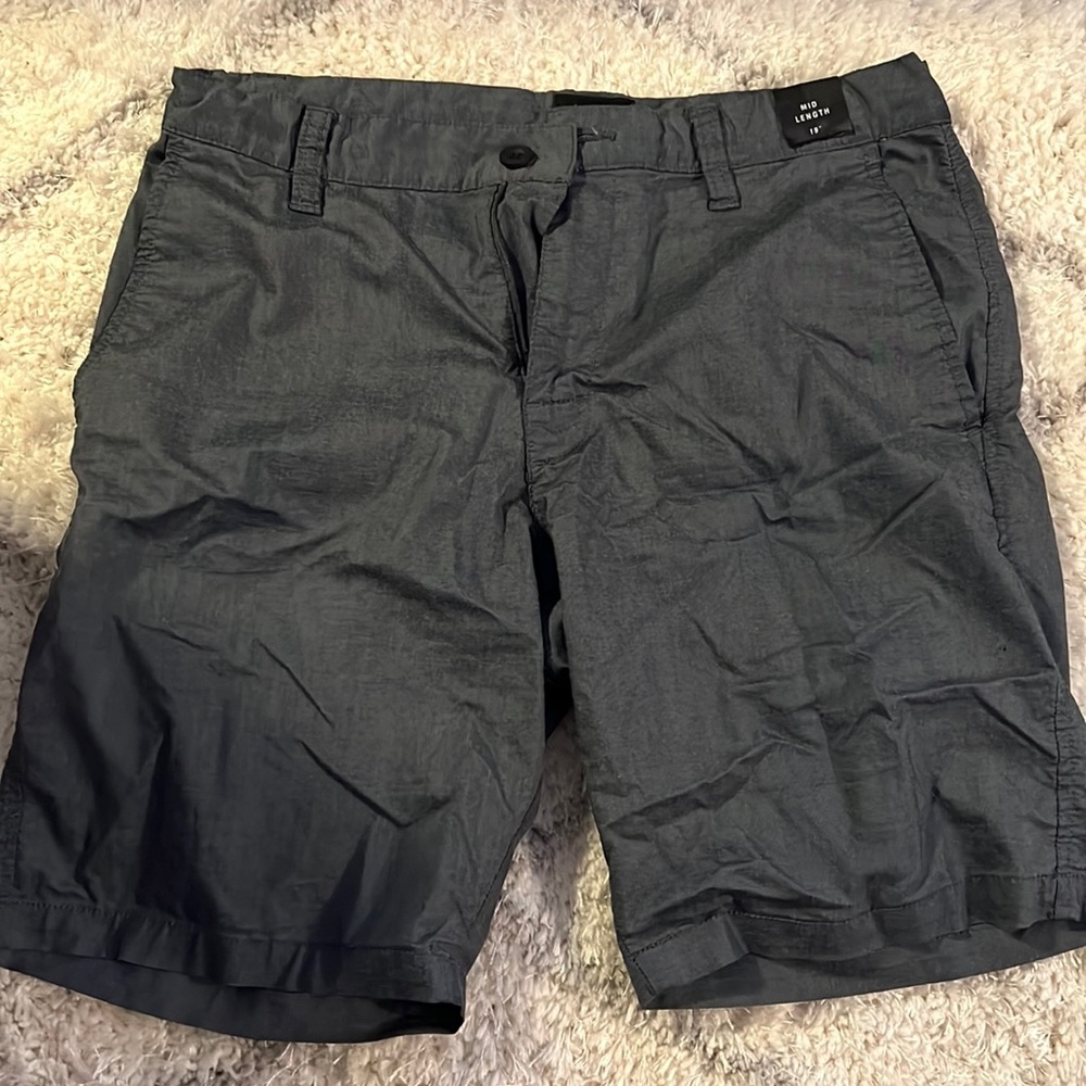 Gray Slick Cargo Shorts
